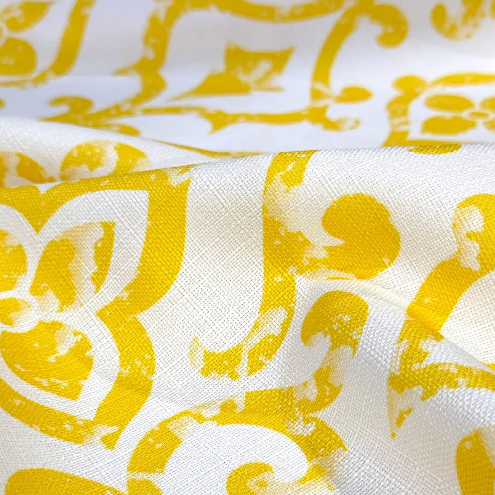Portofino (Slub Print) Table Runner in Yellow