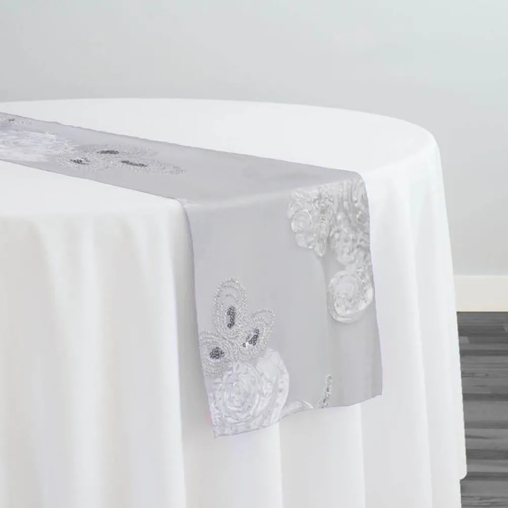 Posh Collection Table Runner in White