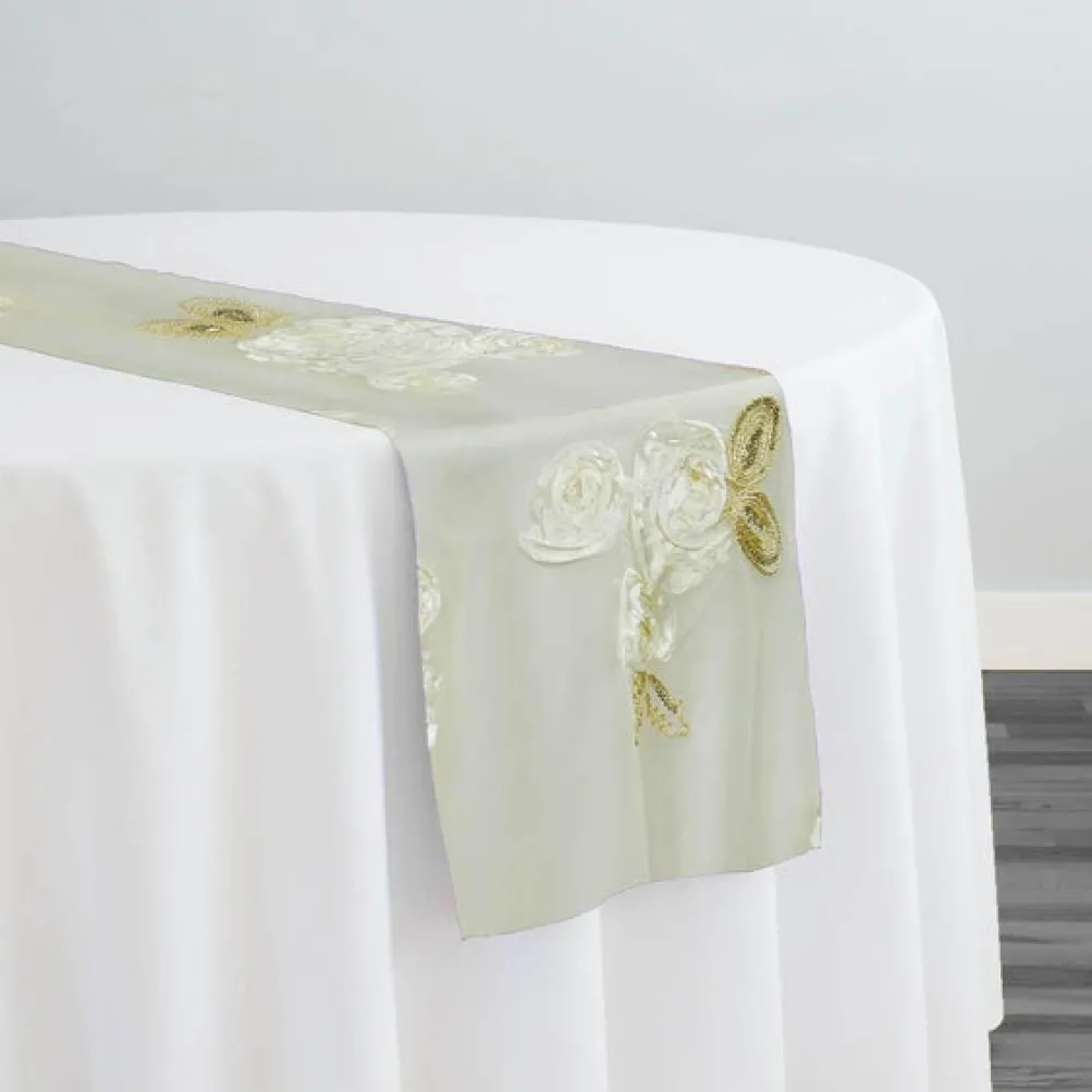 Posh Collection Table Runner in Ivory
