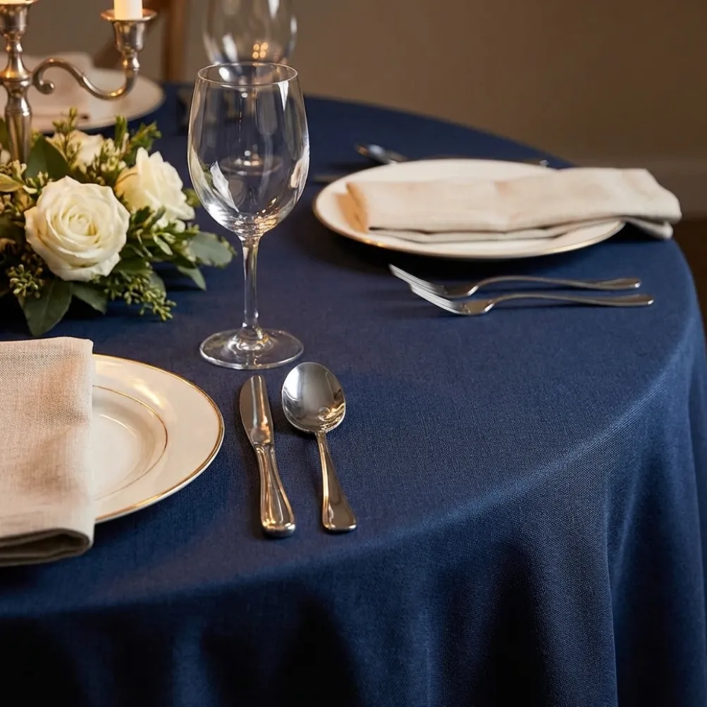 Premium Poly (Poplin) Table Linen in Navy 1245
