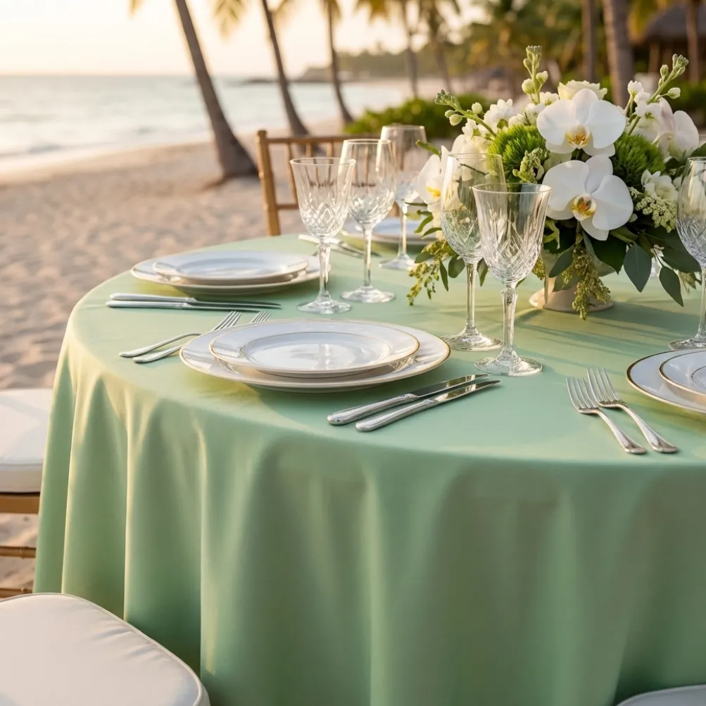 Premium Poly (Poplin) Table Linen in Sage 1152