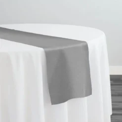Premium Poly (Poplin) Table Runner in Silver 1310