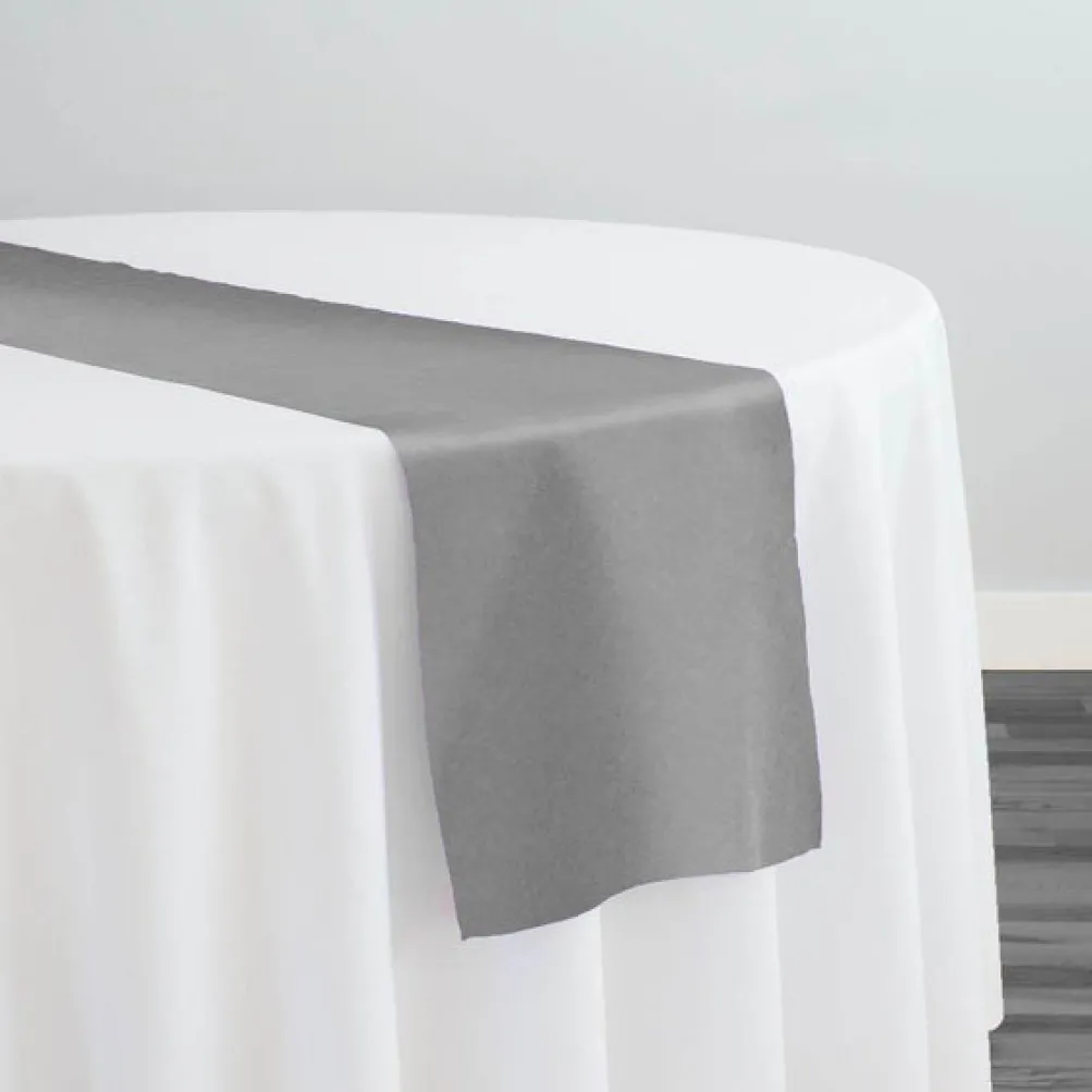 Premium Poly (Poplin) Table Runner in Silver 1310