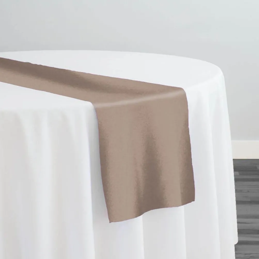 Premium Poly (Poplin) Table Runner in Taupe D 1410