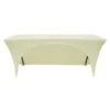 Premium Spandex (6'x18" w/ Side Open) Banquet Table Cover in Ivory