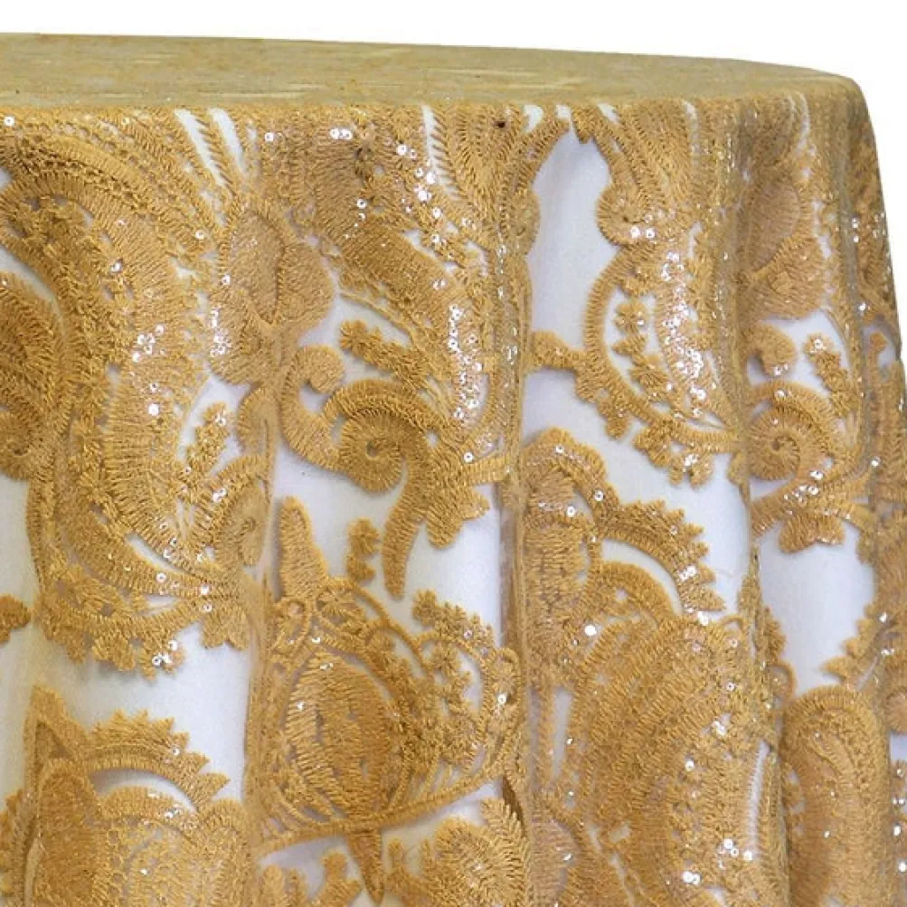 Princess Lace Table Linen in Gold