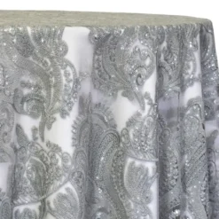 Princess Lace Table Linen in Silver