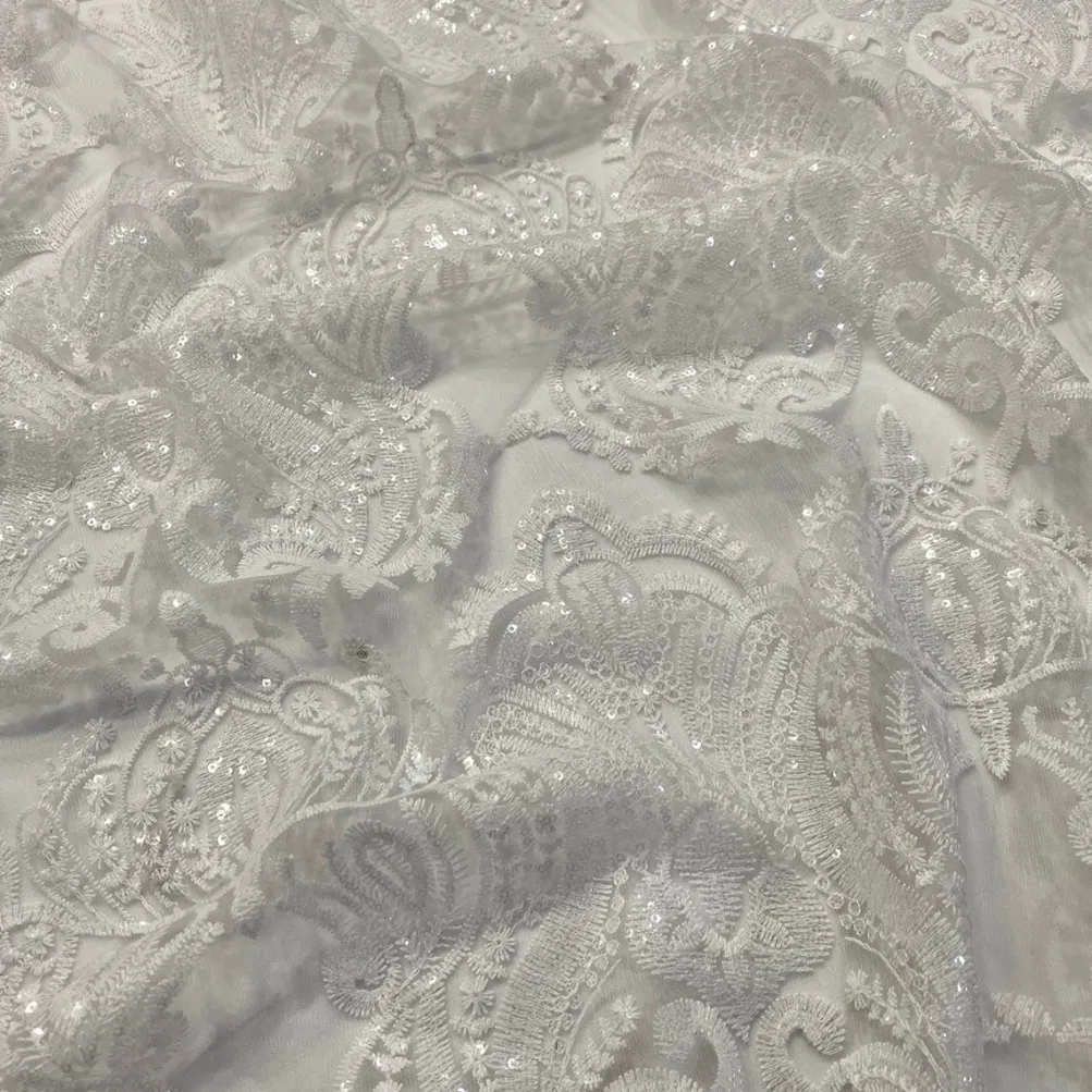 Princess Lace Table Runner in White and White