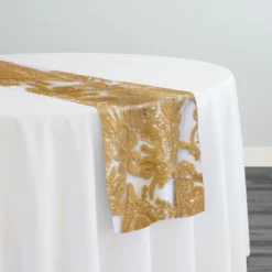Princess Lace Table Runner in Gold