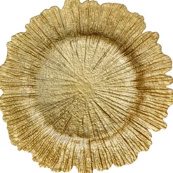 Reef - Glass Charger Plate in Gold (Item # 0126)