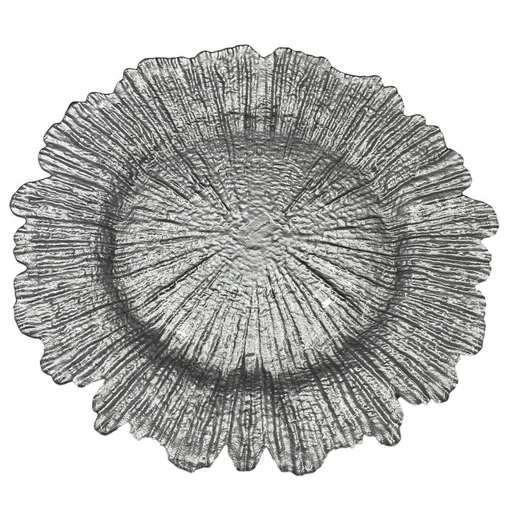 Reef - Glass Charger Plate in Silver (Item # 0126)