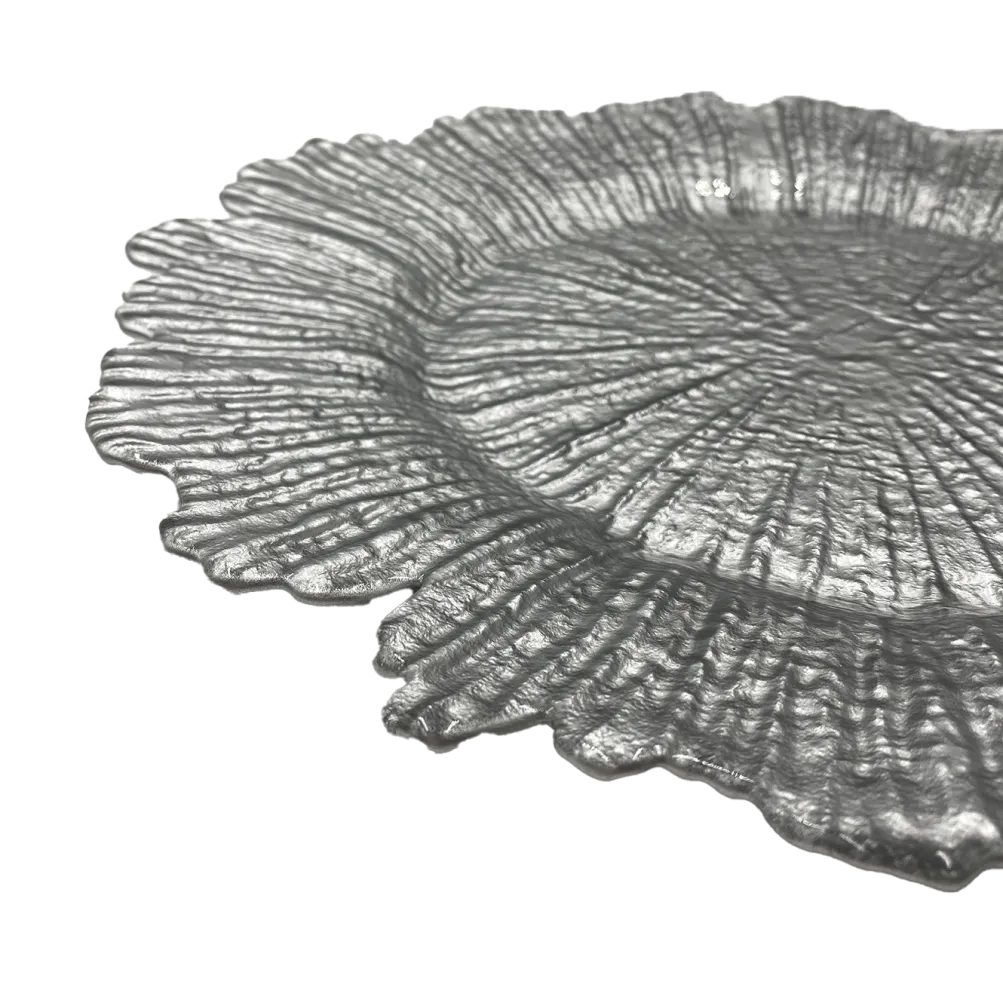 Reef - Glass Charger Plate in Silver (Item # 0126)