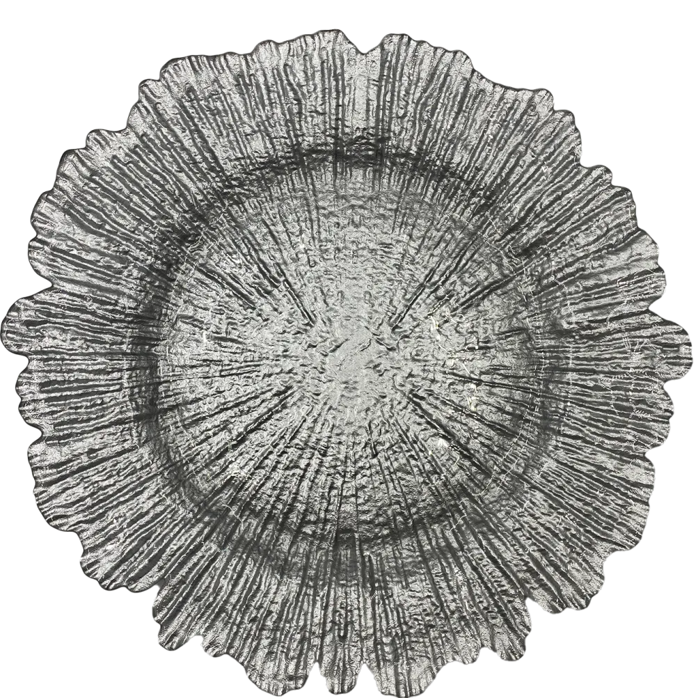 Reef - Glass Charger Plate in Silver (Item # 0126)
