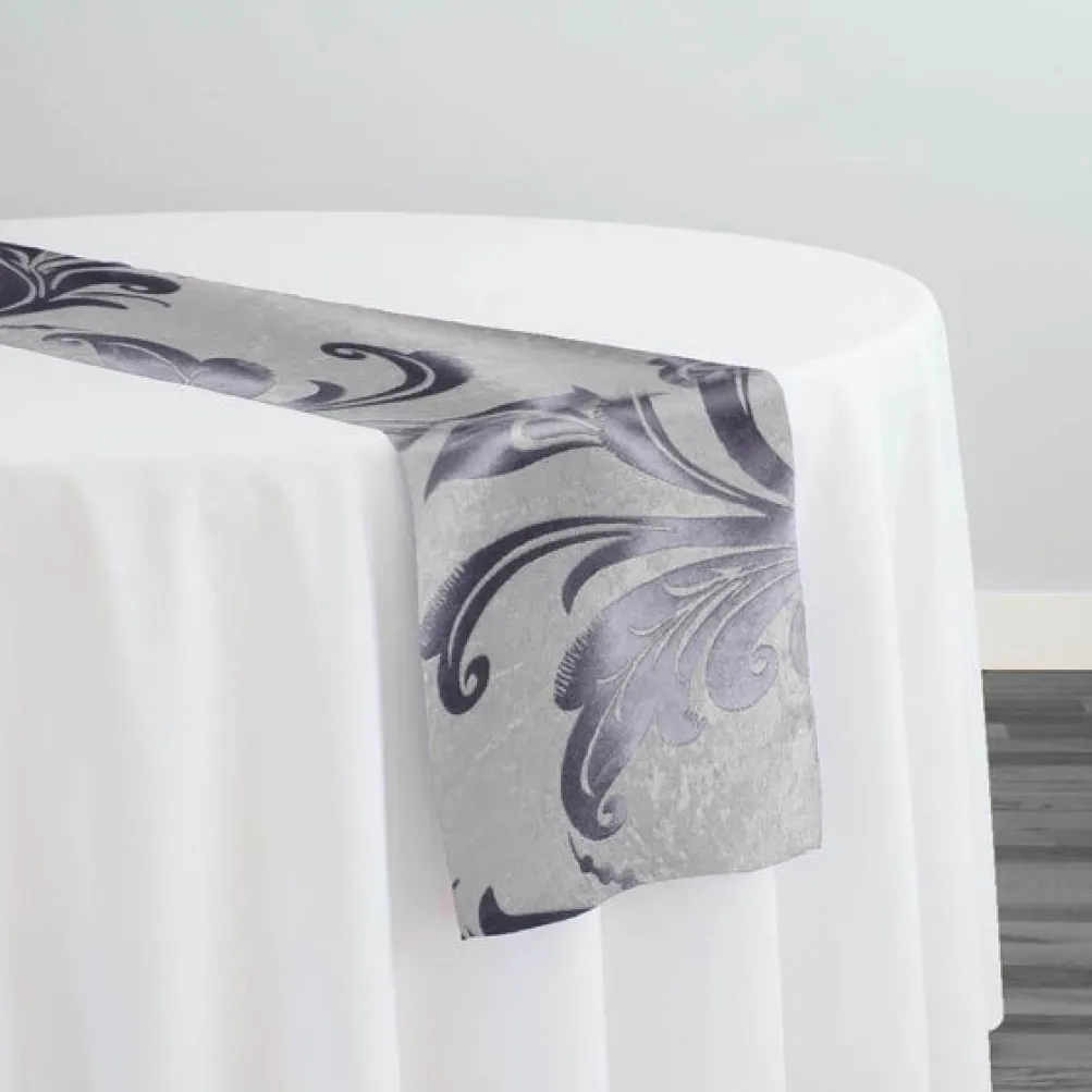 Regal Jacquard (Reversible) Table Runner in Purple Grey
