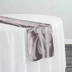 Regal Jacquard (Reversible) Table Runner in Dusty Rose