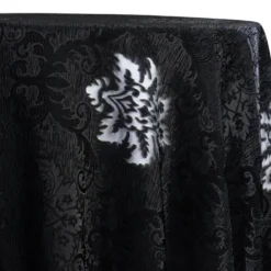 Regency Damask Sheer Table Linen in Black
