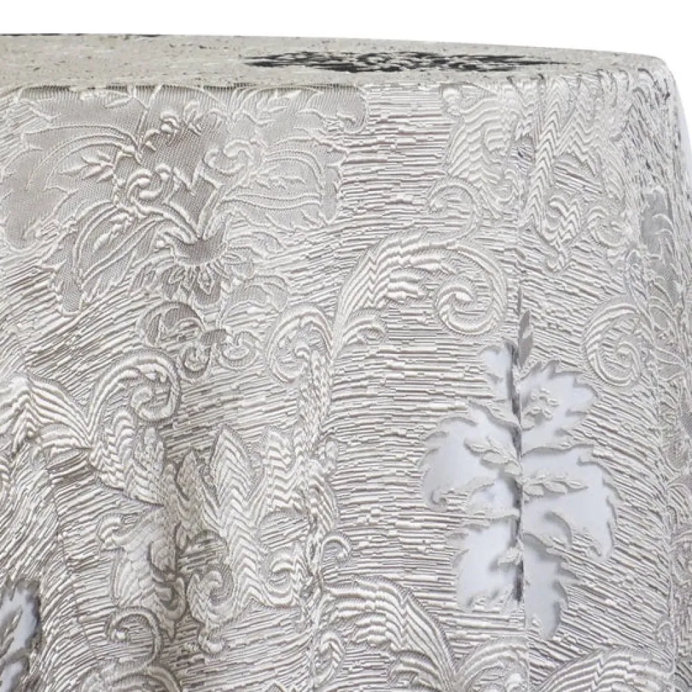 Regency Damask Sheer Table Linen in Silver