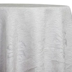 Regency Damask Sheer Table Linen in White