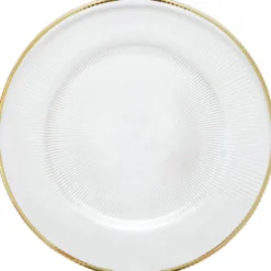 Ribbed Halo - Glass Charger Plate in Gold (Item # 0240)