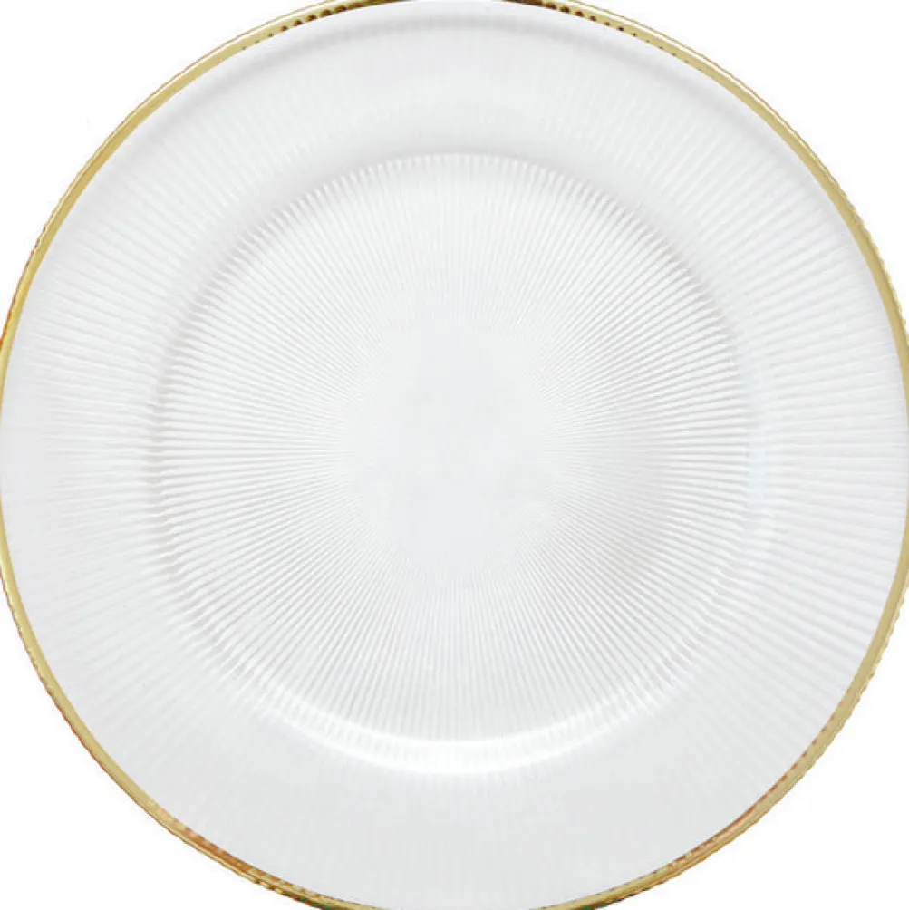 Ribbed Halo - Glass Charger Plate in Gold (Item # 0240)