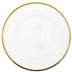 Ribbed Halo - Glass Charger Plate in Gold (Item # 0240)