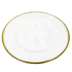 Ribbed Halo - Glass Charger Plate in Gold (Item # 0240)