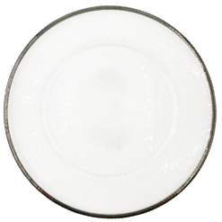 Ribbed Halo - Glass Charger Plate in Silver (Item # 0240)