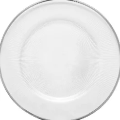Ribbed Halo - Glass Charger Plate in Silver (Item # 0240)