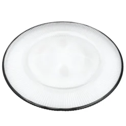 Ribbed Halo - Glass Charger Plate in Black (Item # 0240)