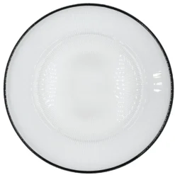 Ribbed Halo - Glass Charger Plate in Black (Item # 0240)