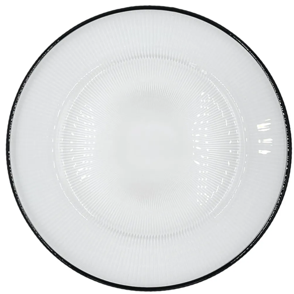 Ribbed Halo - Glass Charger Plate in Black (Item # 0240)
