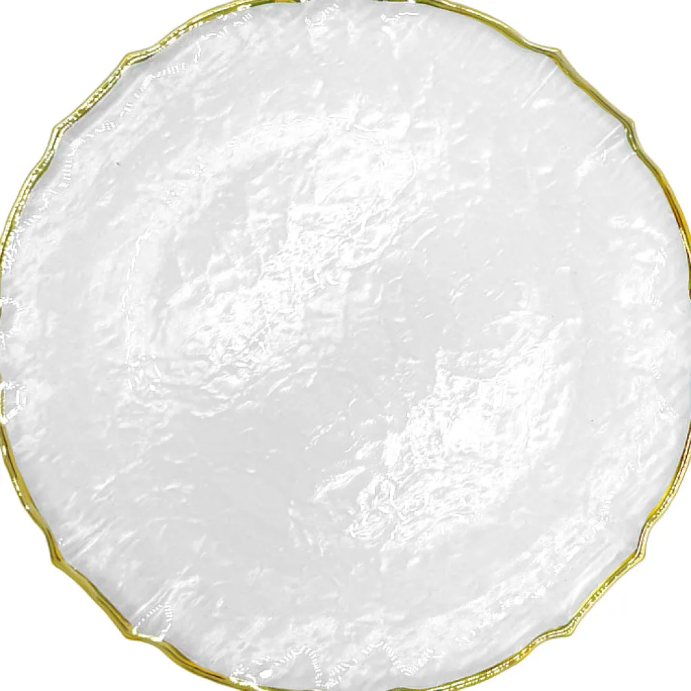 Ribbon - Glass Charger Plate in Gold (Item # 0296)