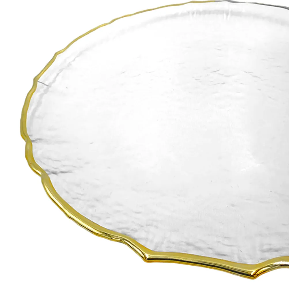 Ribbon - Glass Charger Plate in Gold (Item # 0296)