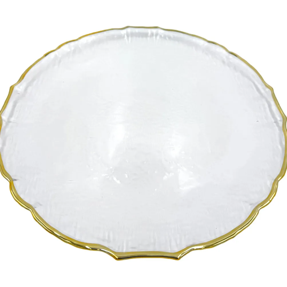 Ribbon - Glass Charger Plate in Gold (Item # 0296)