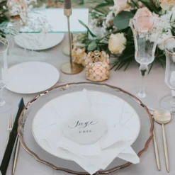 Ribbon - Glass Charger Plate in Rose Gold (Item # 0296)