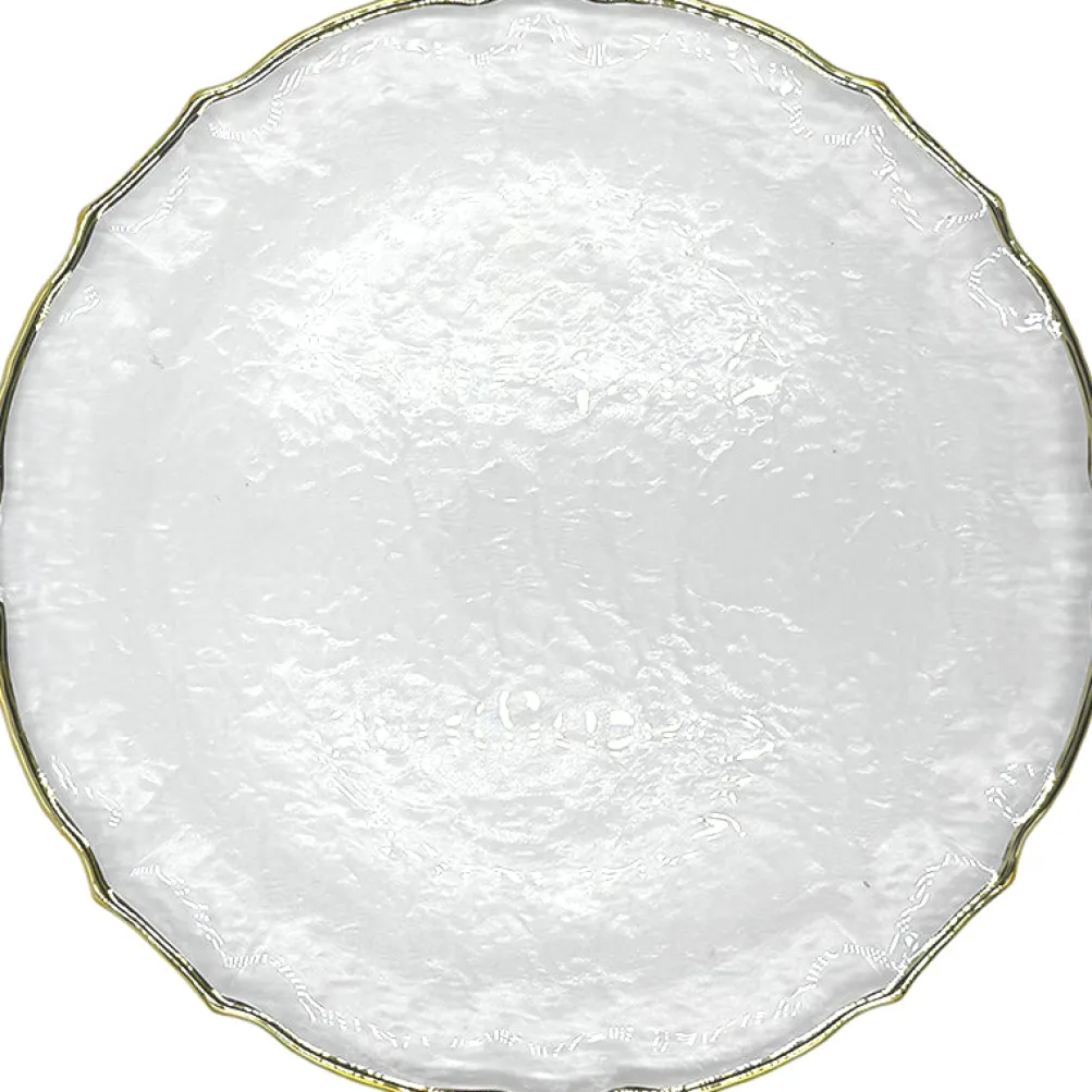 Ribbon - Glass Charger Plate in Champagne (Item # 0296)