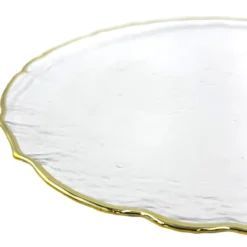 Ribbon - Glass Charger Plate in Champagne (Item # 0296)