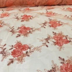 Ribbon Mesh Lace Table Linen in Blush