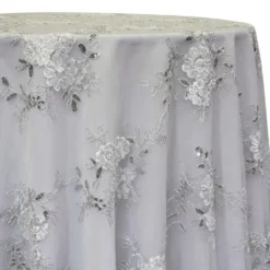 Ribbon Mesh Lace Table Linen in White