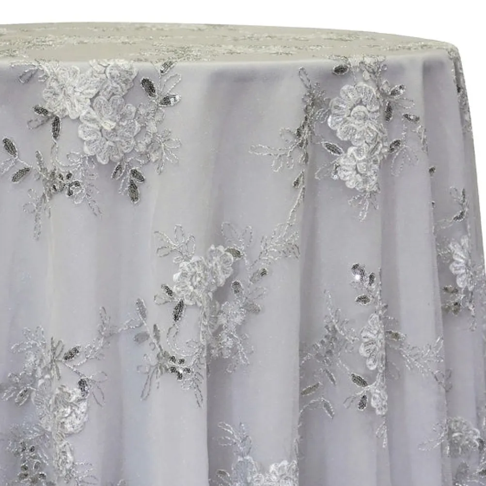Ribbon Mesh Lace Table Linen in White