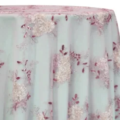 Ribbon Mesh Lace Table Linen in Blush Mix