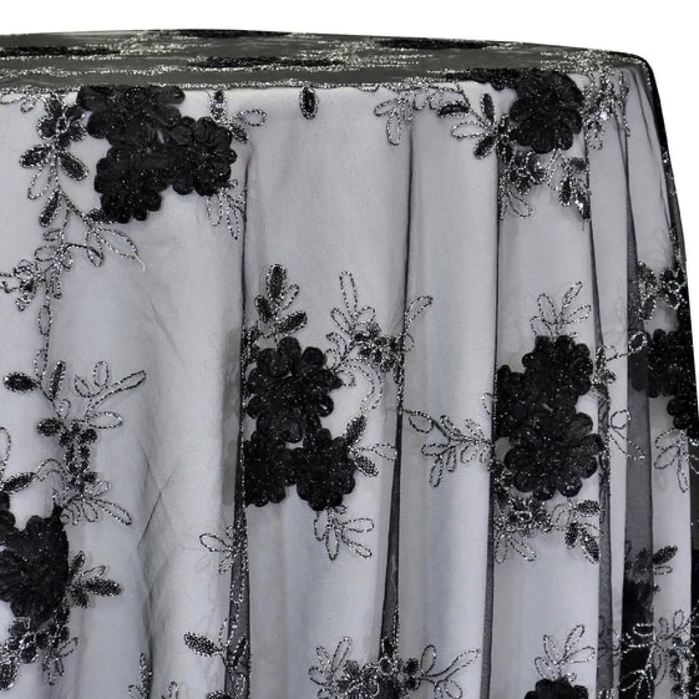 Ribbon Mesh Lace Table Linen in Black