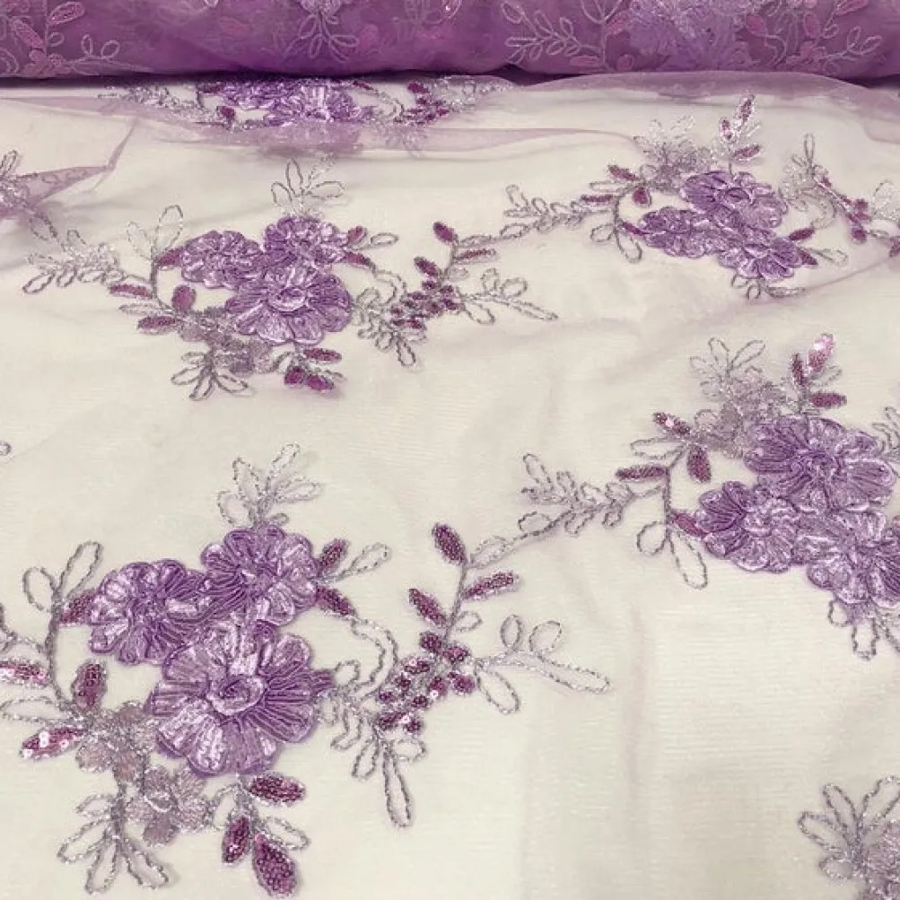Ribbon Mesh Lace Table Linen in Lilac