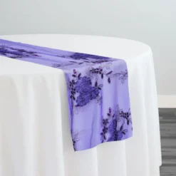 Ribbon Mesh Lace Table Runner in Lilac