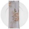 Ribbon Mesh Lace (w/ Poly Lining) Table Napkin in Champagne