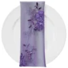 Ribbon Mesh Lace (w/ Poly Lining) Table Napkin in Purple