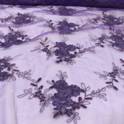 Ribbon Mesh Lace (w/ Poly Lining) Table Napkin in Purple