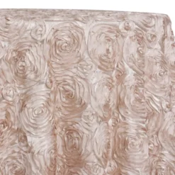 Rose Satin (3D) Table Linen in Champagne 340
