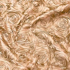 Rose Satin (3D) Table Linen in Champagne