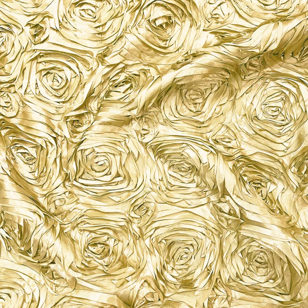 Rose Satin (3D) Table Linen in Gold